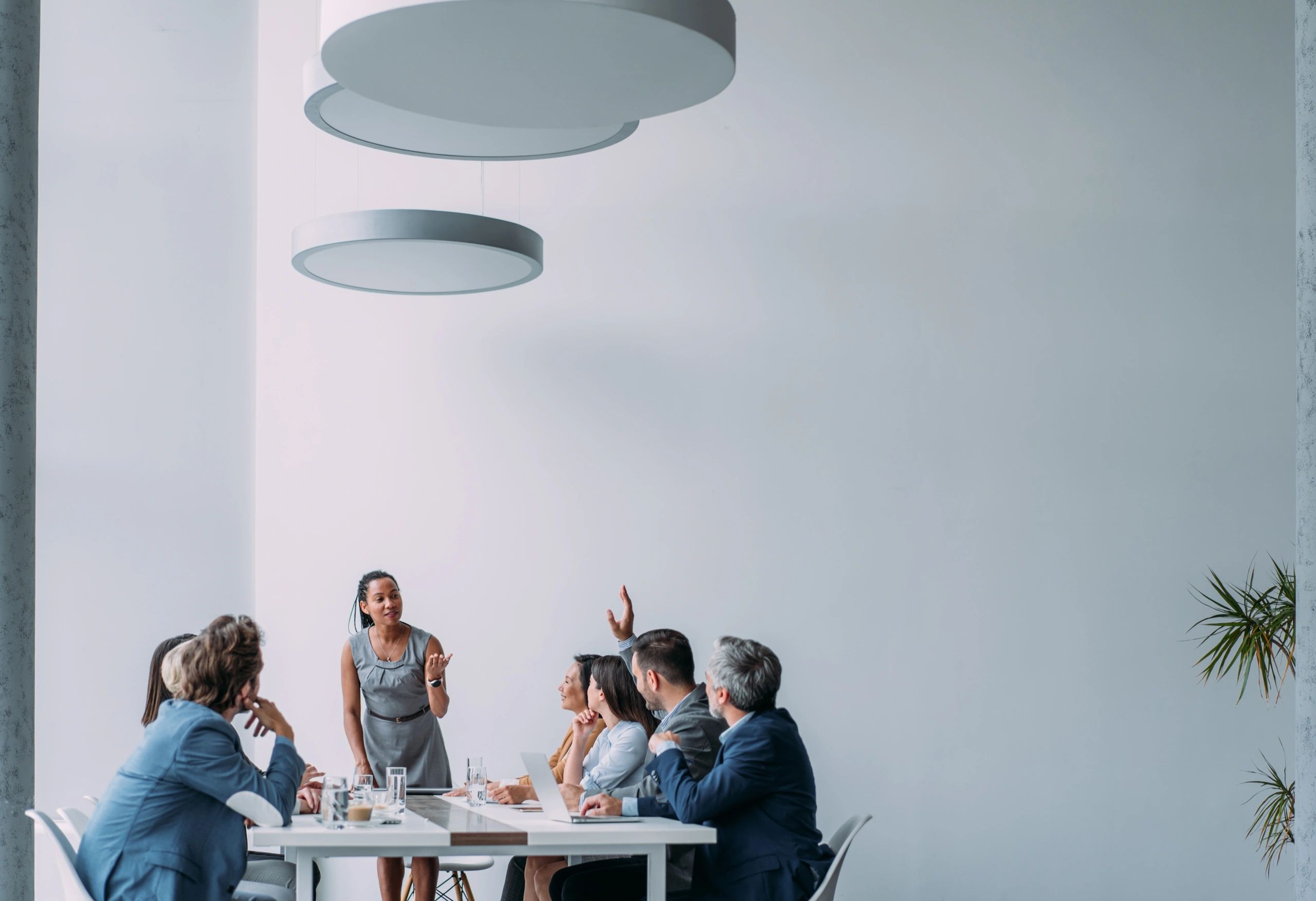 Business presentation in a conference room
